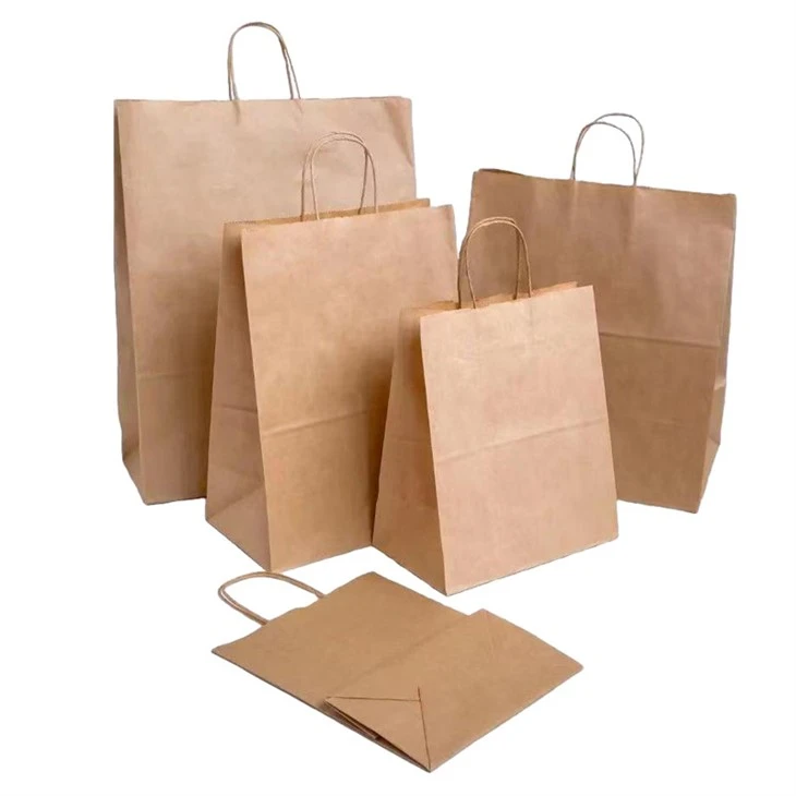 Bolsas de compras de Kraft con manijas